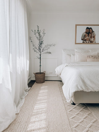Bella Textured Multi Weave  Ivory Wool Rug