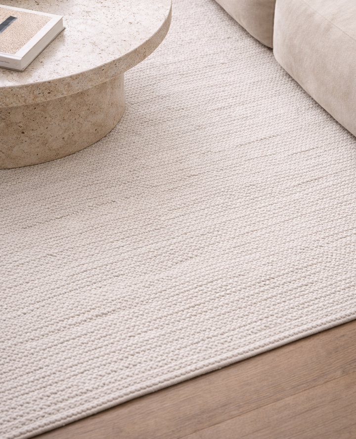 Arabella Ivory Modern Wool Blend Rug