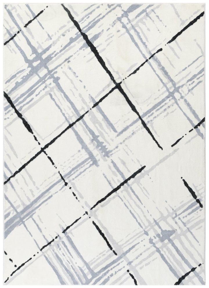 Morris Blue Geo Machine Washable Rug