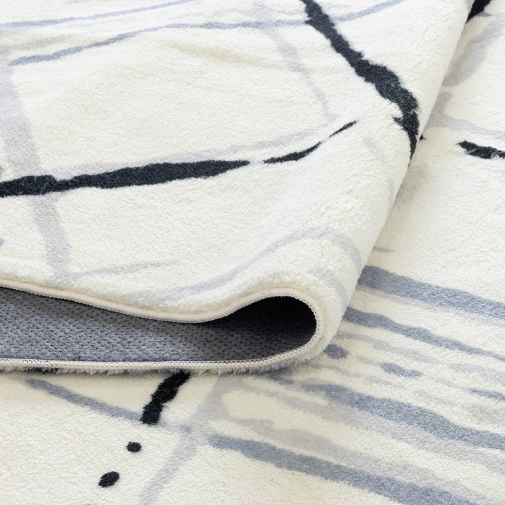 Morris Blue Geo Machine Washable Rug