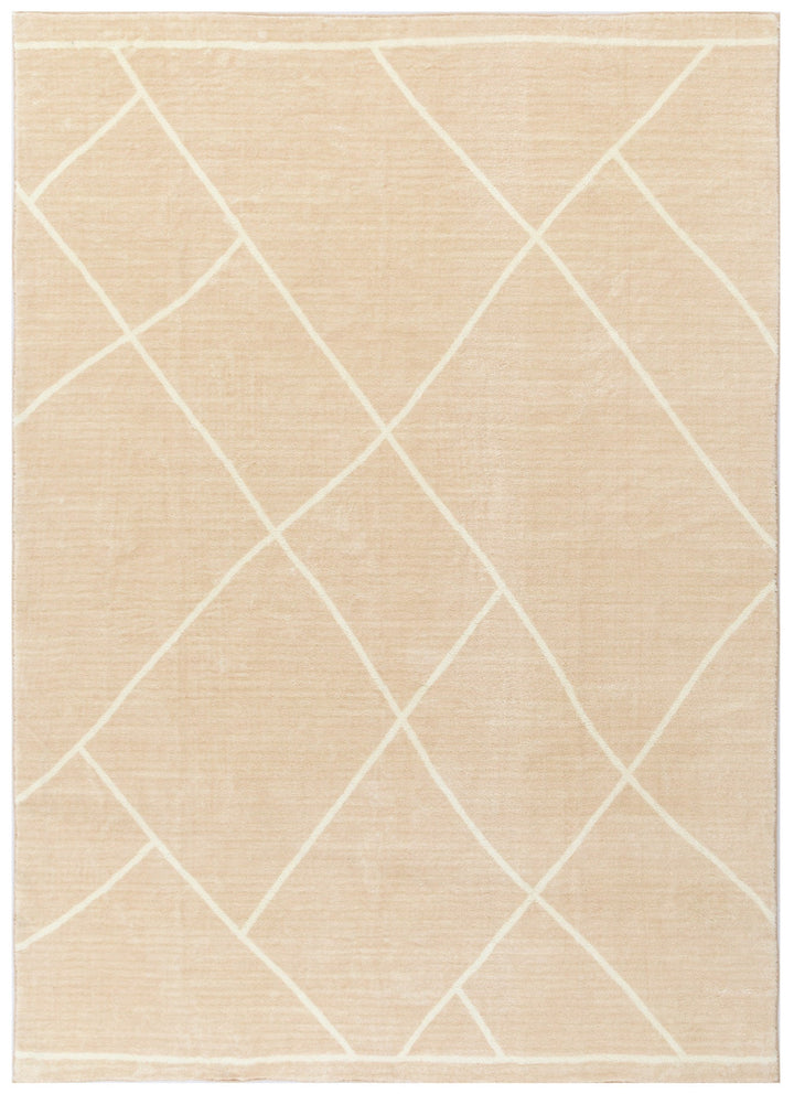 Morris Diamond Beige Machine Washable Rug