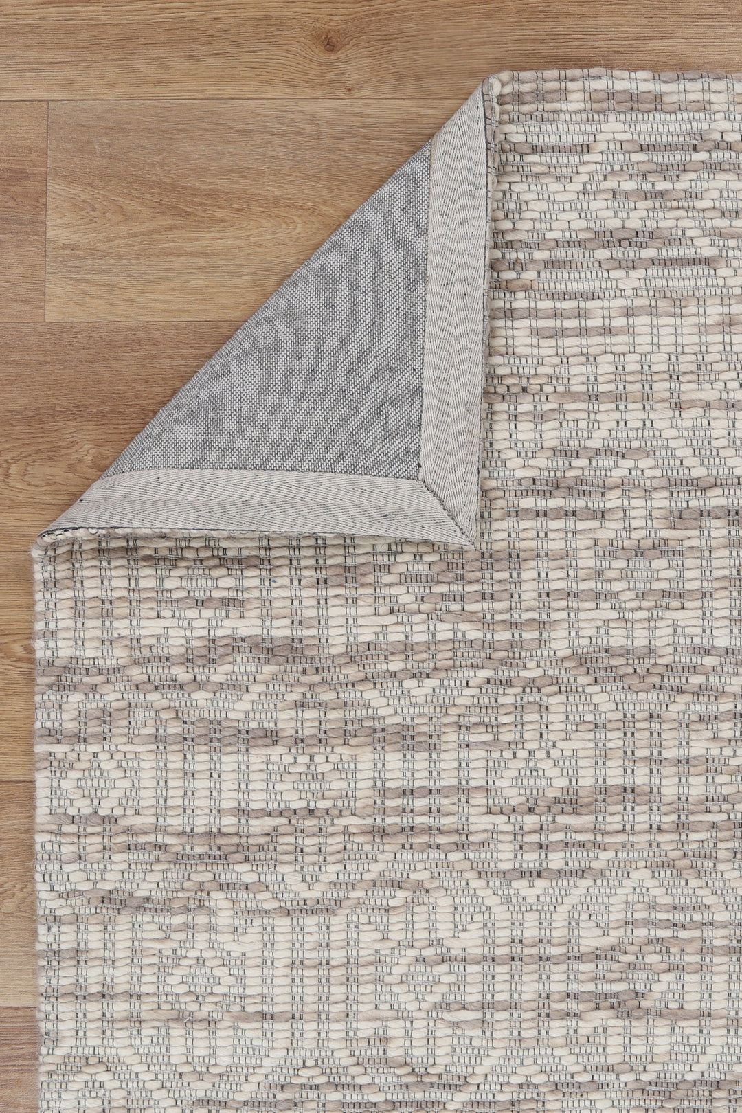 Avoca Geometric Beige Wool Rug
