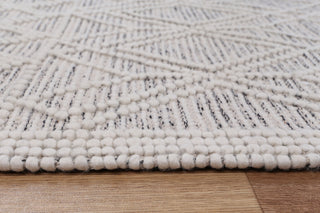 Perla Ava White Black Wool Rug