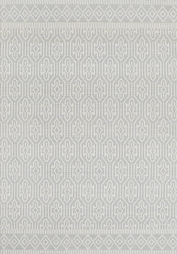 Avoca Geometric Light Grey Wool Rug