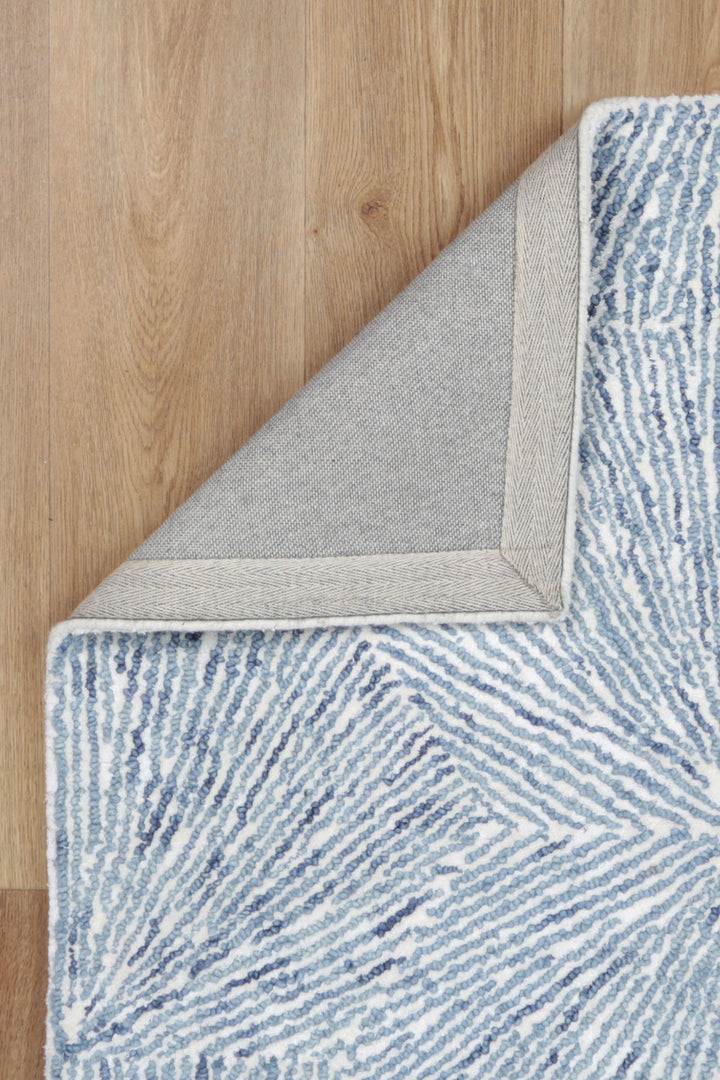 Hexagon Blue Rug