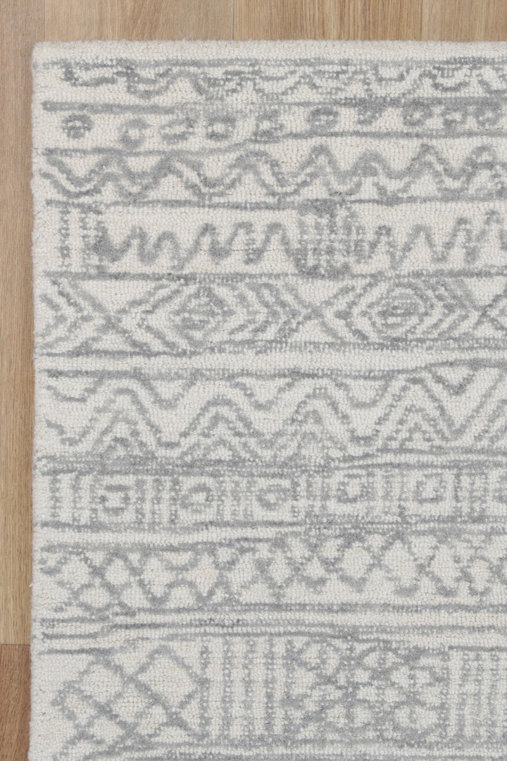 Inca 01B Grey Wool Rug
