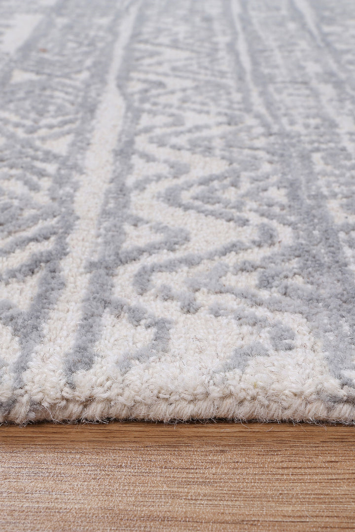 Inca 01B Grey Wool Rug