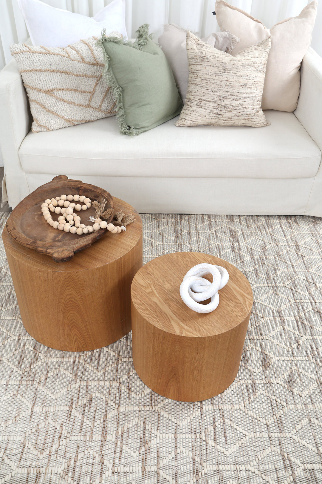 Avoca Lattice Beige Wool Rug