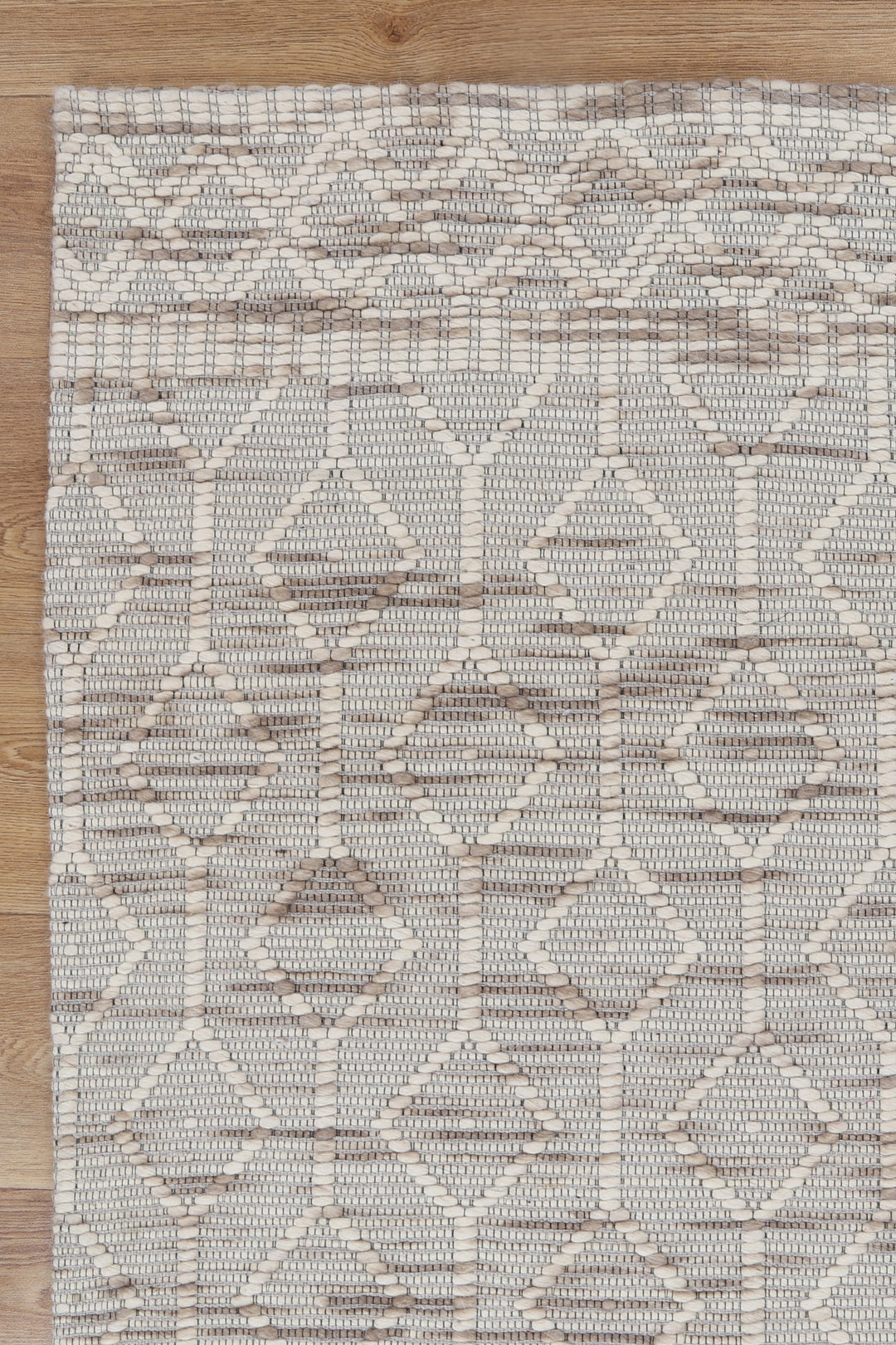 Avoca Lattice Beige Wool Rug