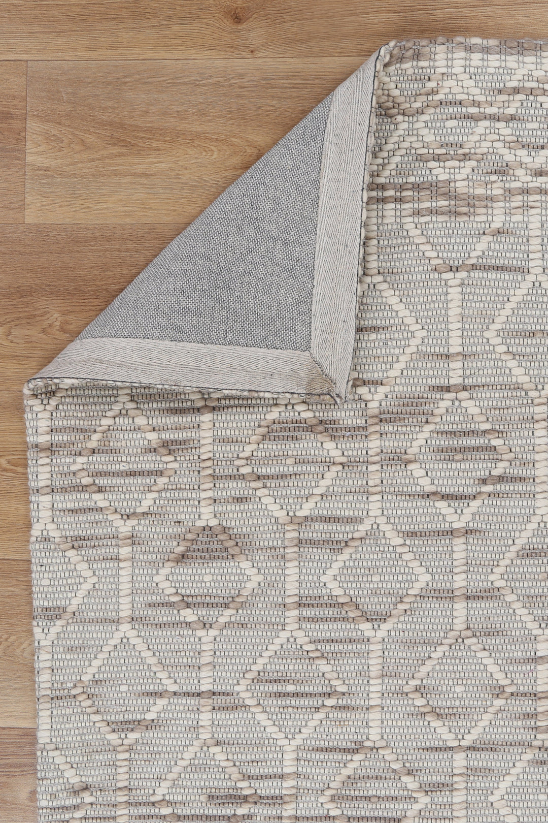 Avoca Lattice Beige Wool Rug