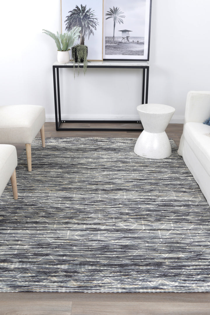 Avoca Lattice Stone Wool Rug