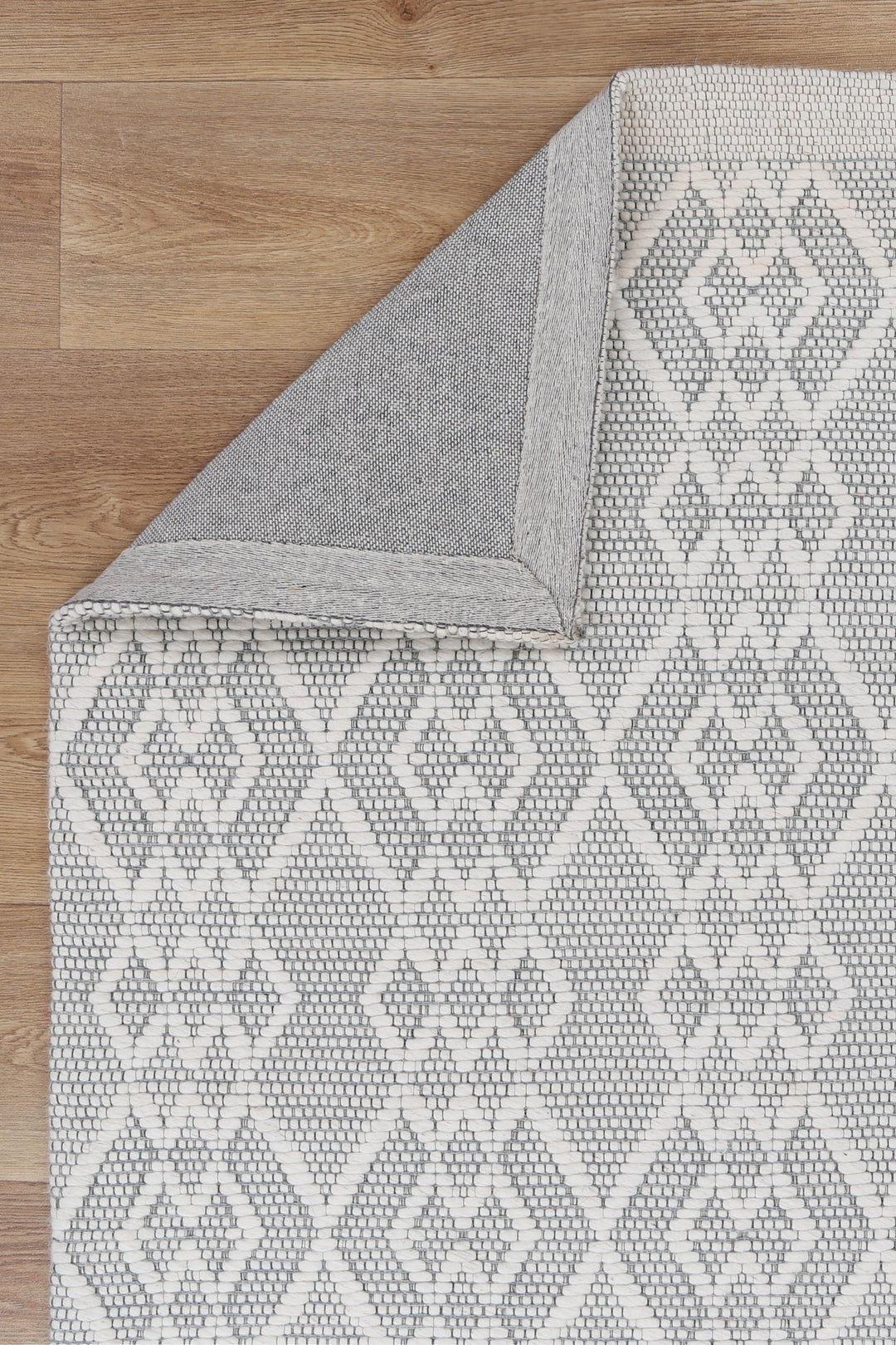 Avoca Diamond Grey Wool Rug