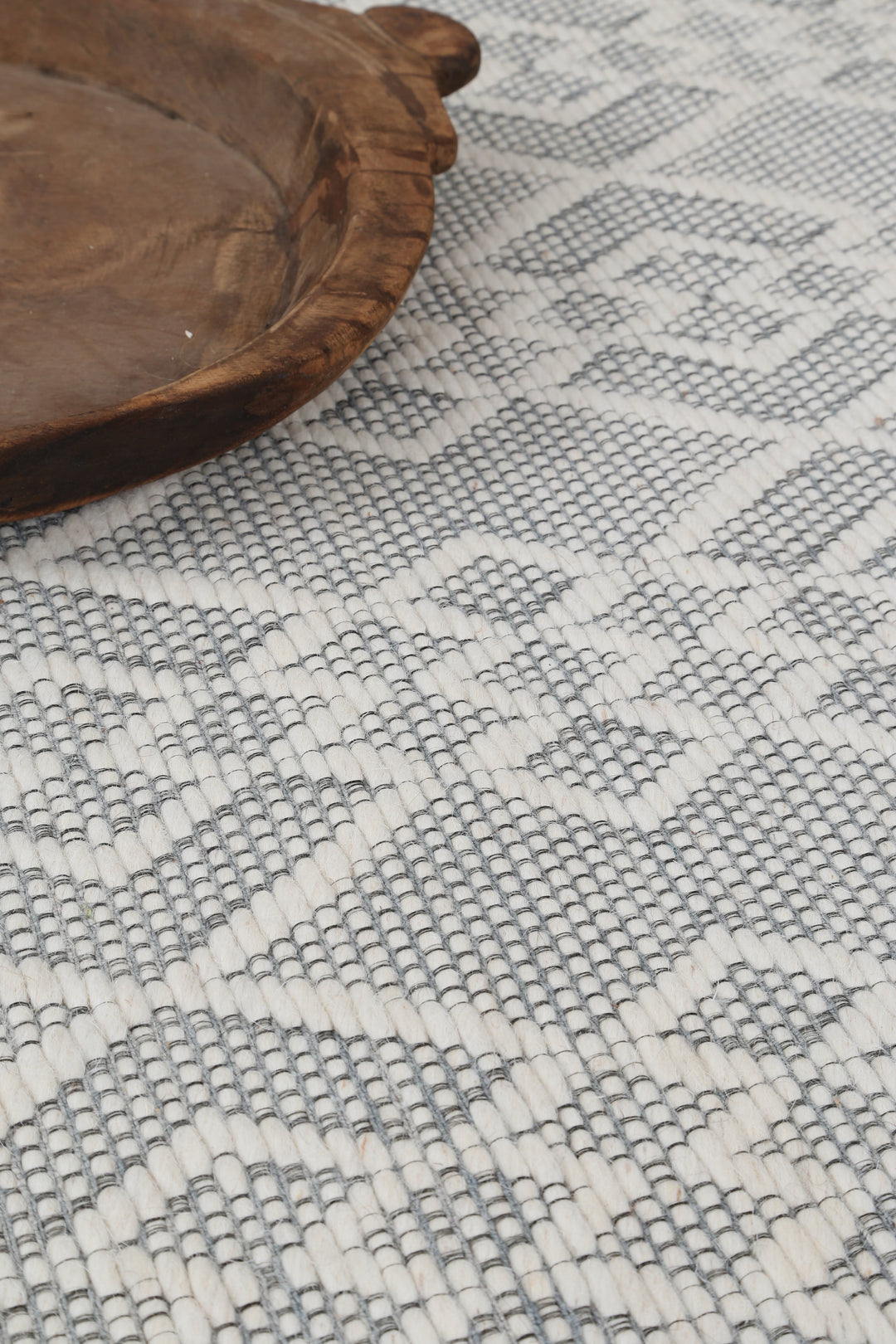 Avoca Diamond Grey Wool Rug