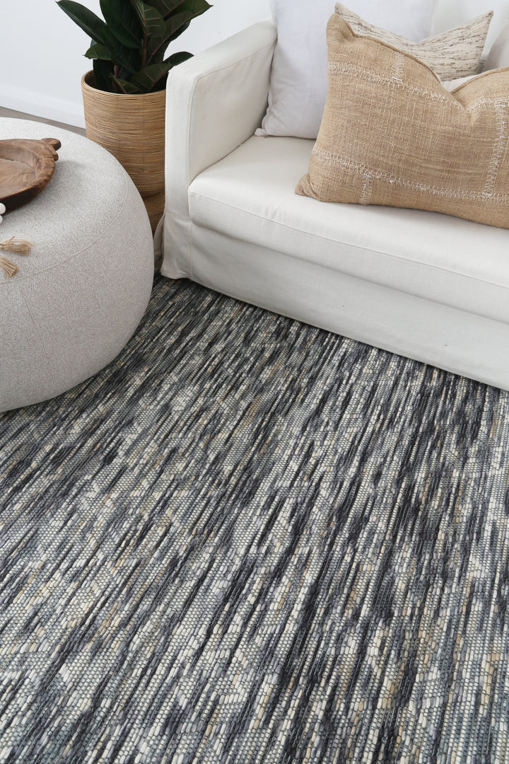 Avoca Diamond Stone Wool Rug