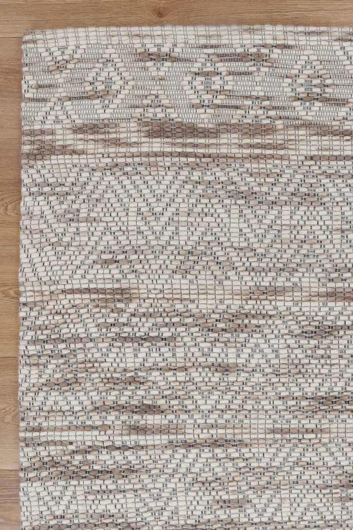Avoca Chevron Beige Wool Rug