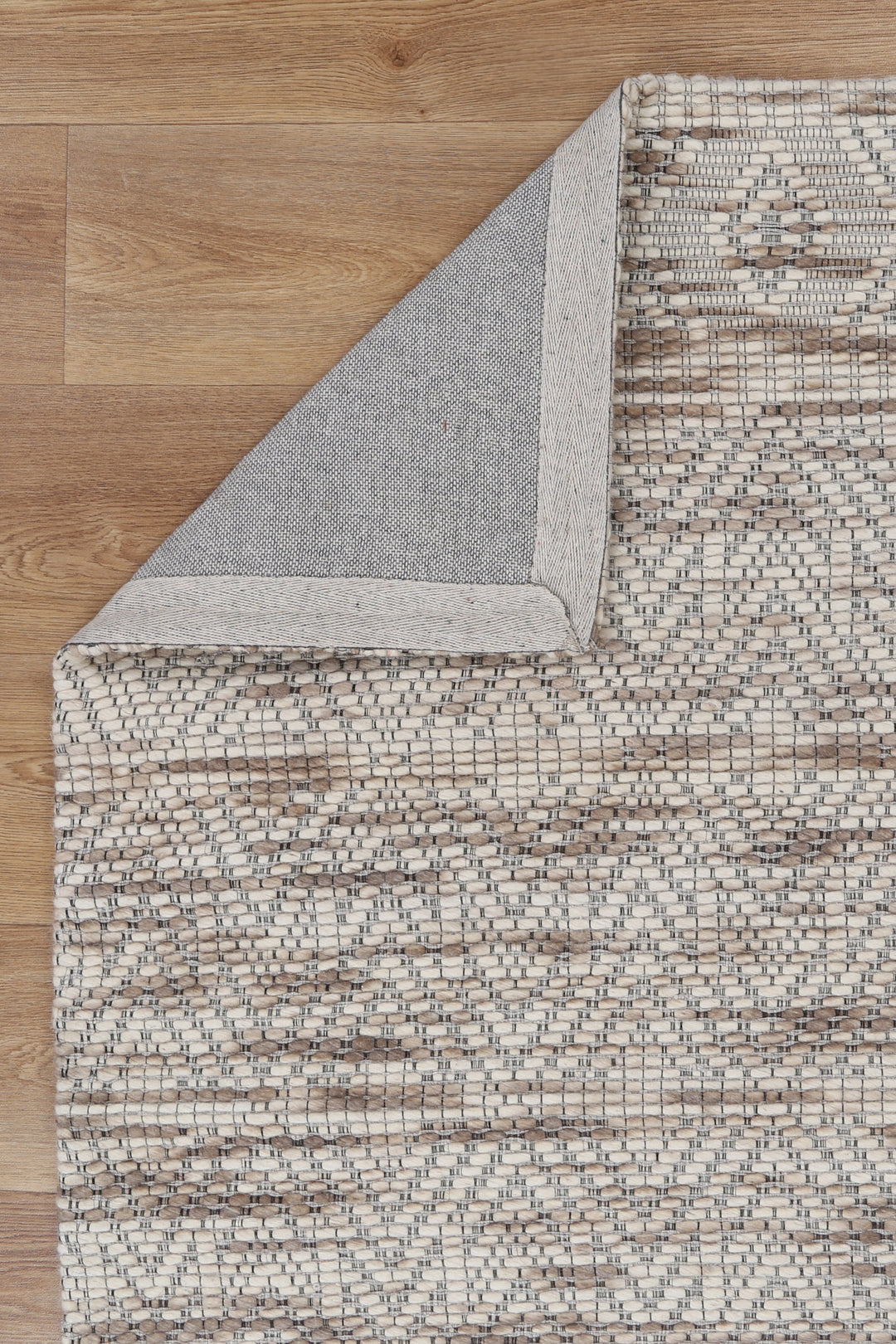 Avoca Chevron Beige Wool Rug