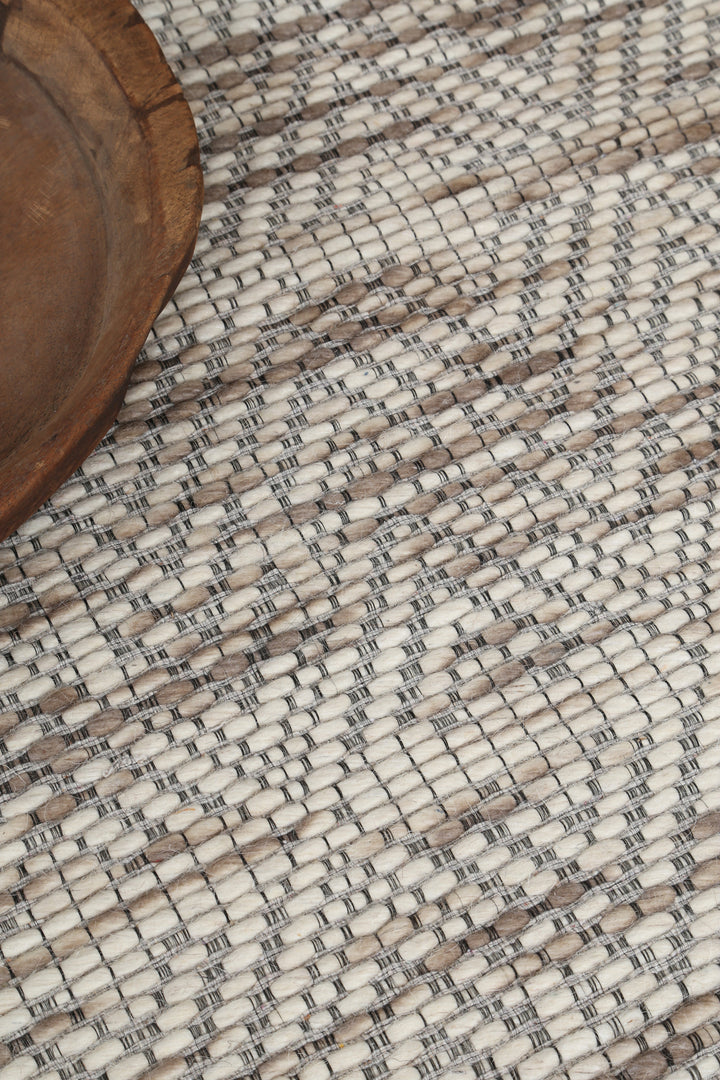 Avoca Chevron Beige Wool Rug