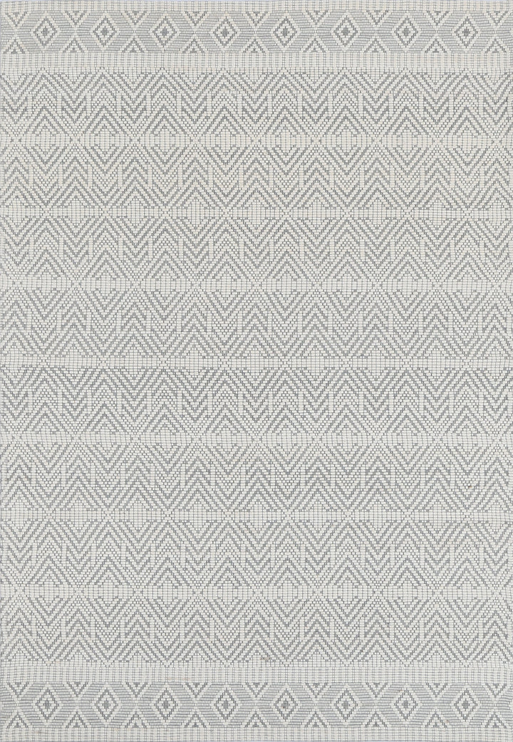 Avoca Chevron Light Grey Wool Rug