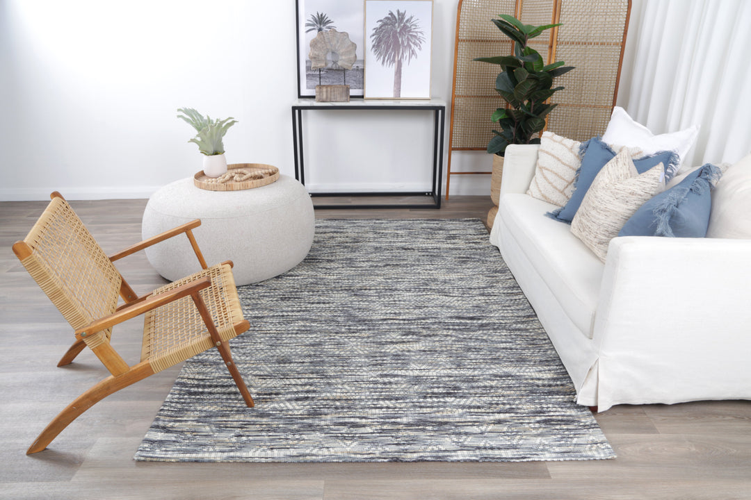 Avoca Chevron Stone Wool Rug