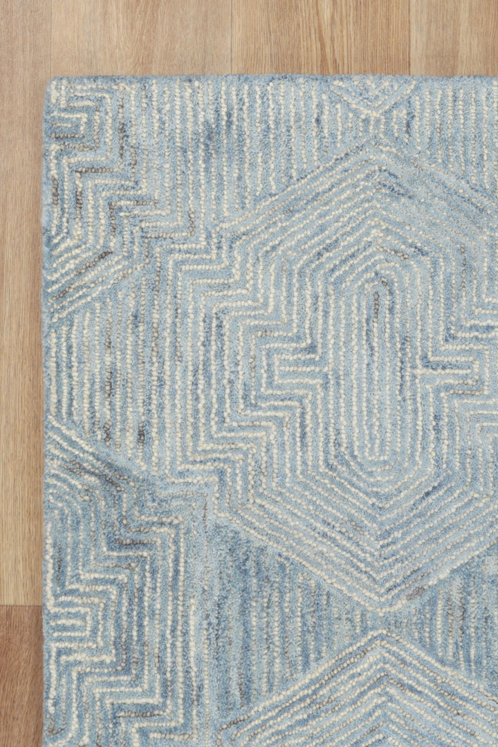 Aquila 06A  Blue/ Grey Wool Rug