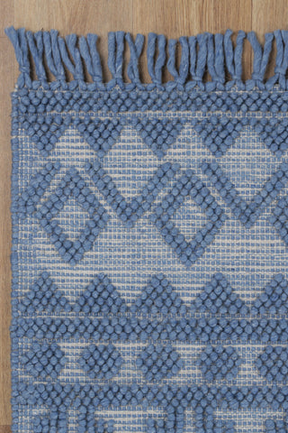 Perla Rue Blue Wool Rug