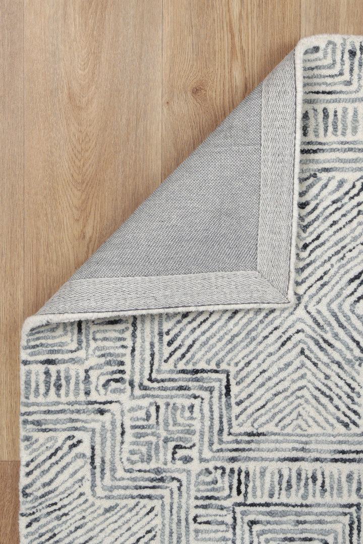Labyrinth 09A  Charcoal Wool Rug