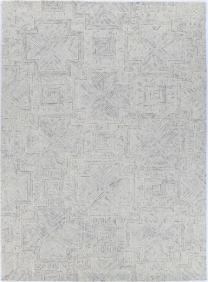 Labyrinth  09B Grey Wool Rug