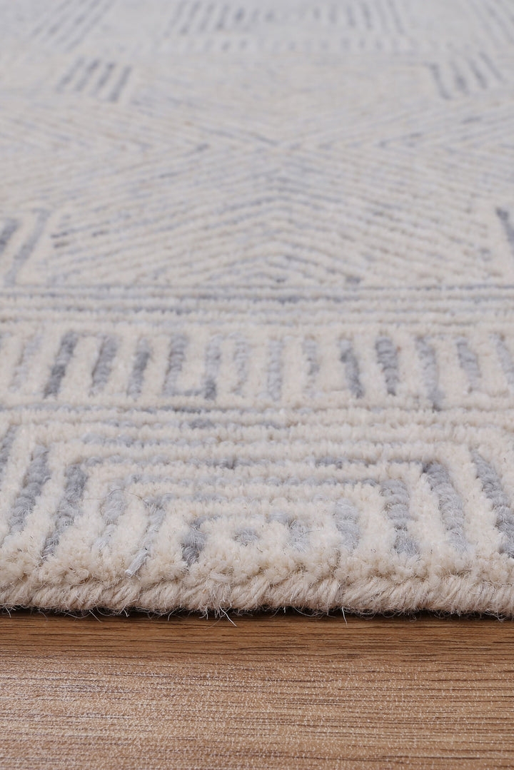 Labyrinth  09B Grey Wool Rug