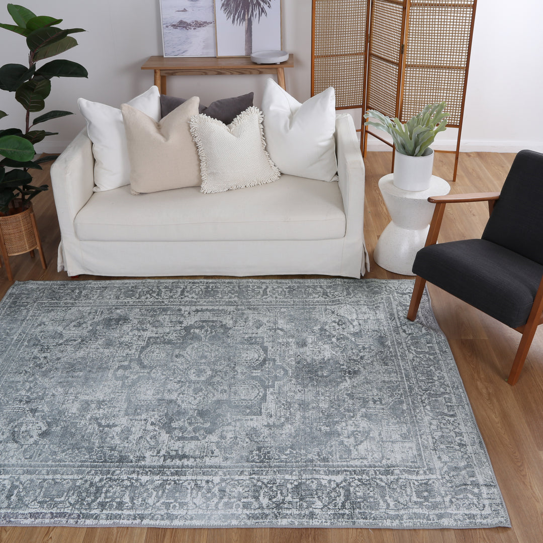 Arbela Charcoal Machine Washable Rug