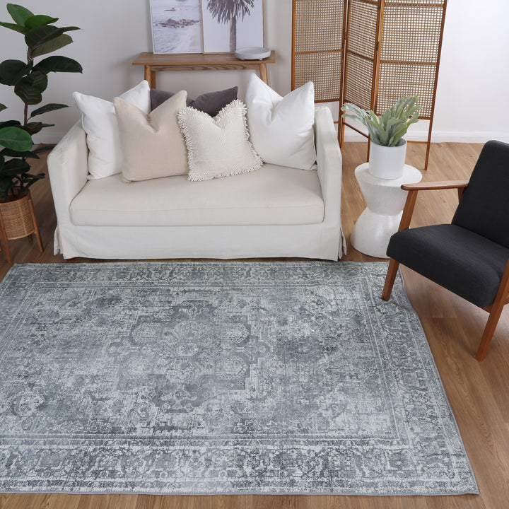 Arbela Charcoal Machine Washable Rug