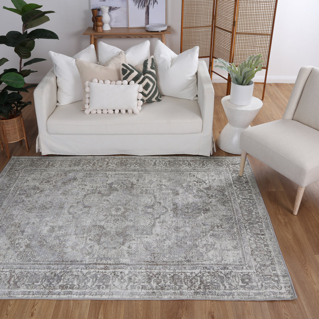 Arbela Ash Machine Washable Rug