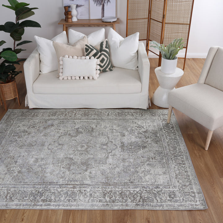 Arbela Ash Machine Washable Rug