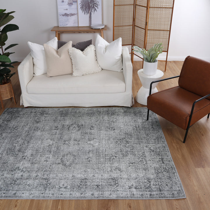 Tuttul Grey Machine Washable Rug