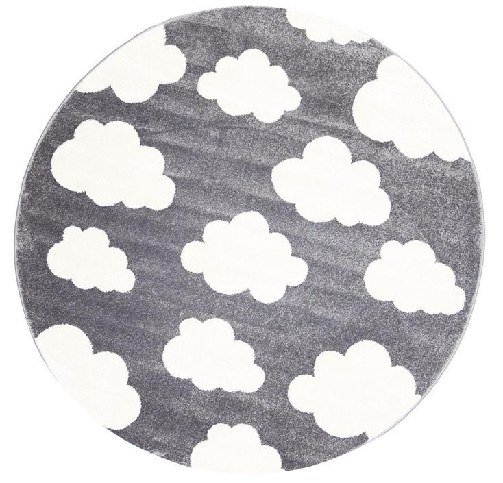 Poca Clouds Dark Grey and White Kid Rug