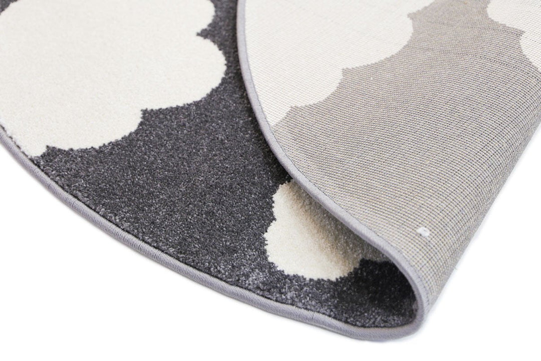 Poca Clouds Dark Grey and White Kid Rug