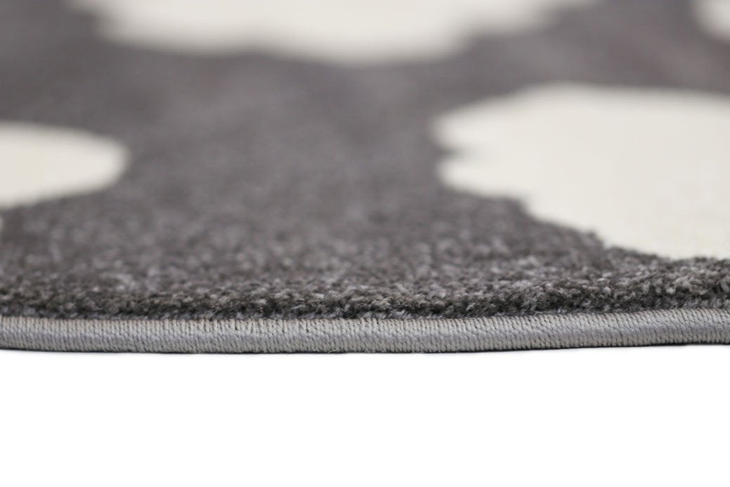 Poca Clouds Dark Grey and White Kid Rug