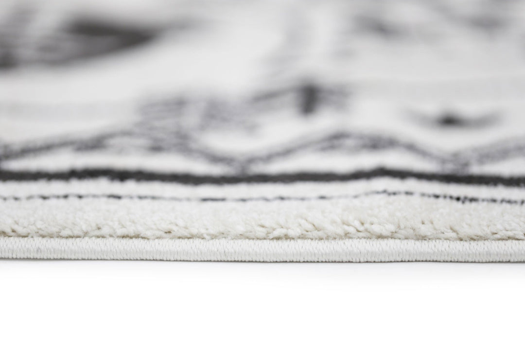 Poca Camping Adventures Black and White Kid Rug