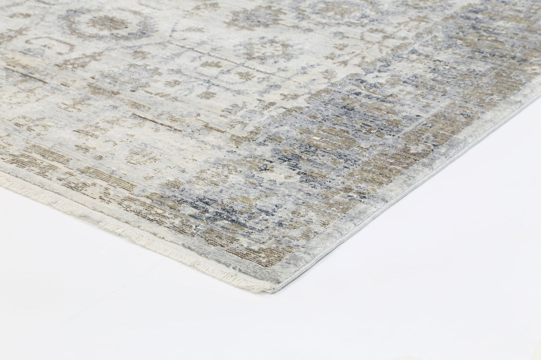 Astraeus Albireo Grey Floral Rug