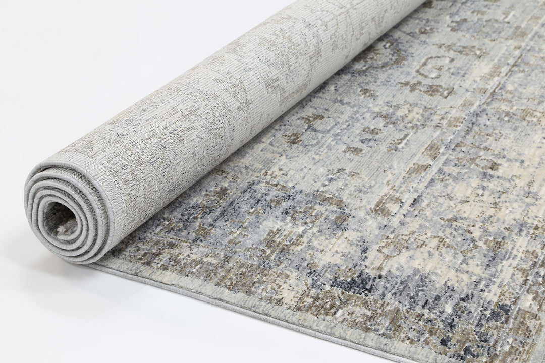 Astraeus Albireo Grey Floral Rug