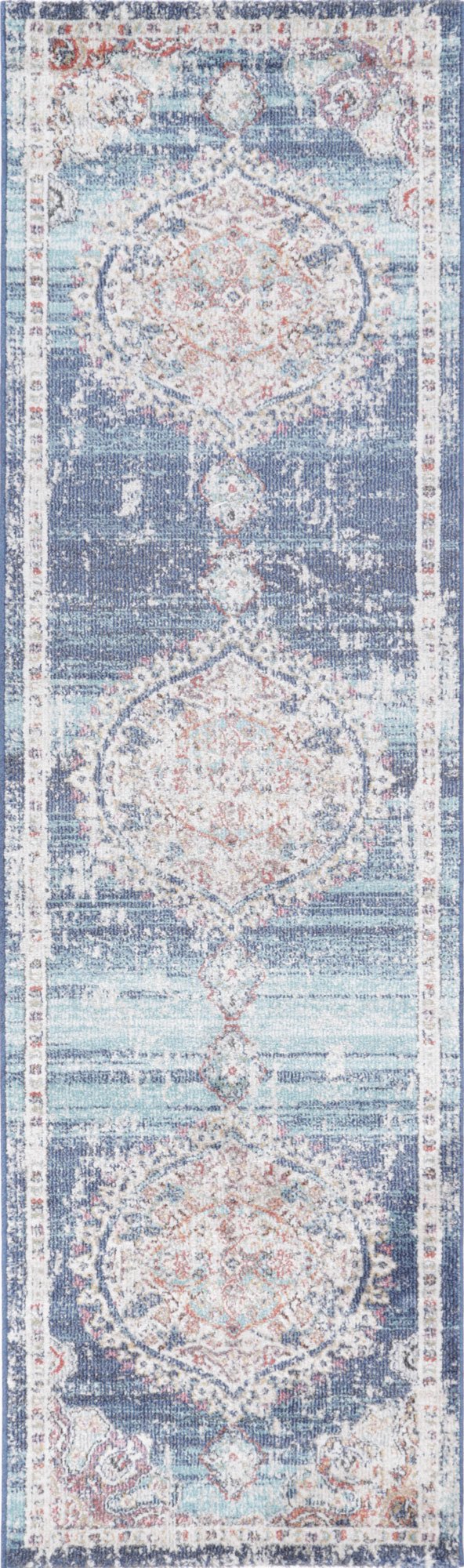 June Medallion Transitional Navy Multi Rug