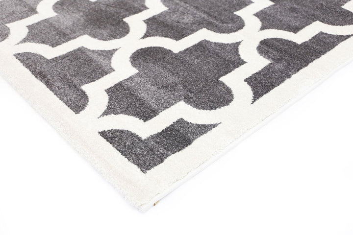 Poca Lattice Grey and White Kids Rug