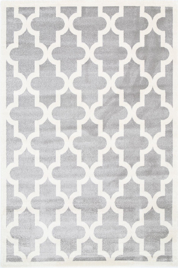 Poca Lattice Light grey and White Kids Rug