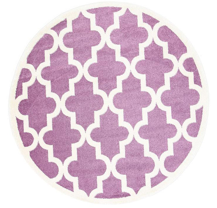 Poca Lattice Pink and White Kids Rug