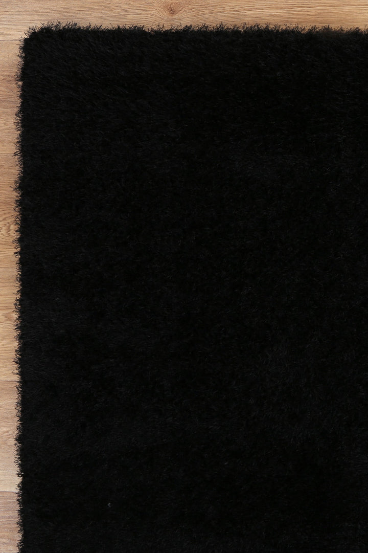 Puffin Black Shaggy Rug