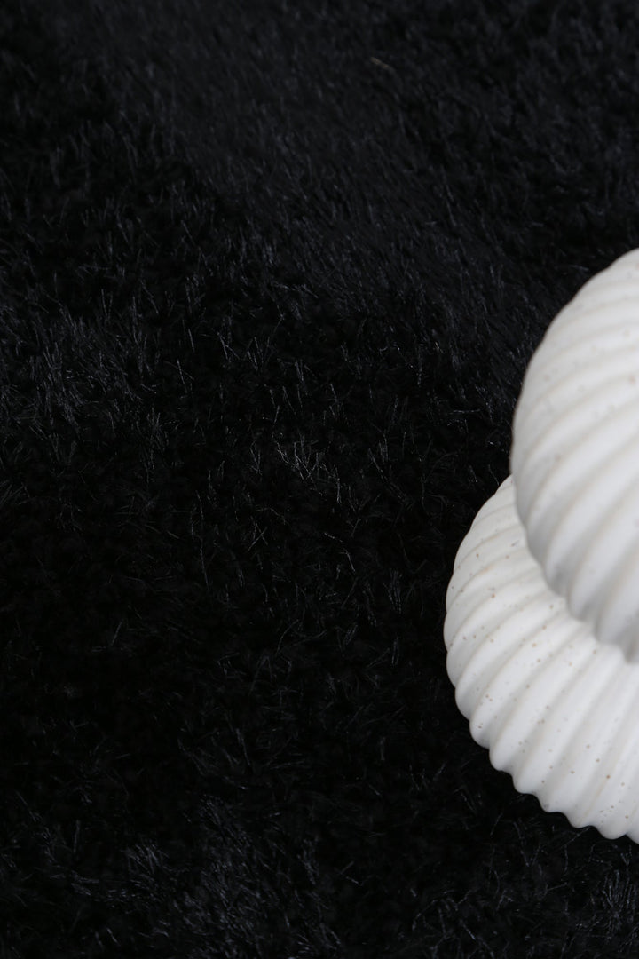 Puffin Black Shaggy Rug