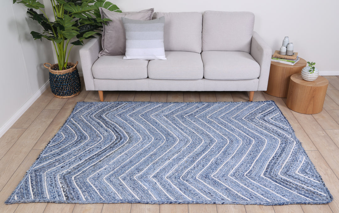 Kerala Denim Chevron Rug
