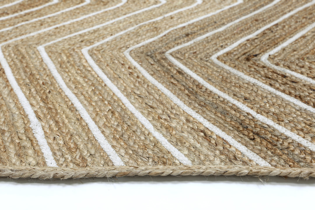 Kerala Beige Natural Chevron Rug