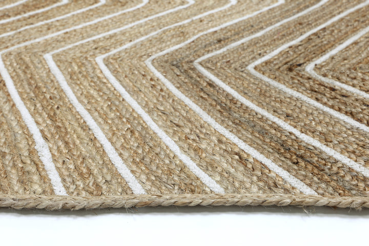 Kerala Beige Natural Chevron Rug