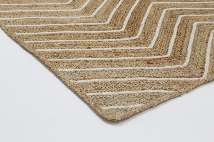 Kerala Beige Natural Chevron Rug