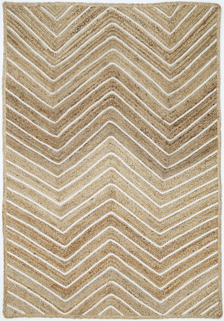 Kerala Beige Natural Chevron Rug